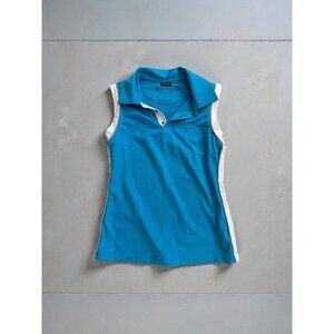 OAKLEY Women's Blue White Active Collared Tank Top Size XS